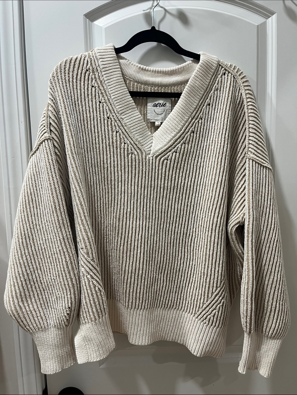aerie beyond chenille v-neck sweater